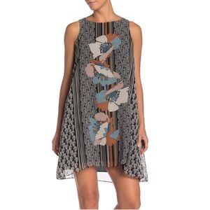 MAX STUDIO Sleeveless Floral Stripe Dress